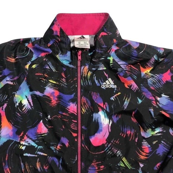 ADIDAS • Windbreaker Jacket Track Gym Workout Coverup - Picture 4 of 5